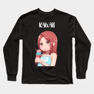 kawaii ice cream anime girl Long Sleeve T-Shirt